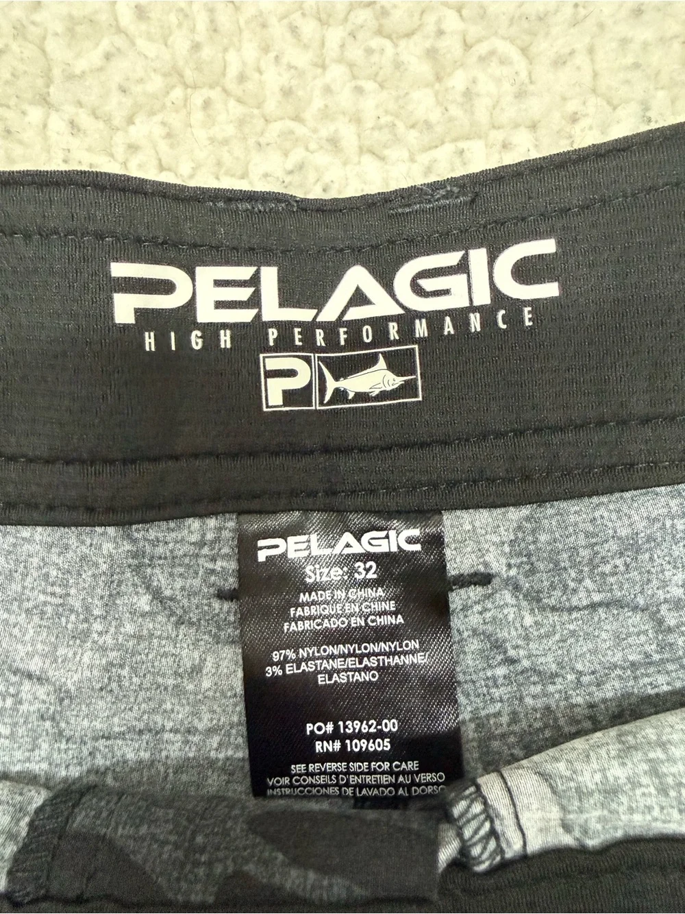 Pelagic Men's Madeira Cargo Shorts in Black Fish Camo